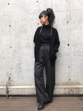 「タートル」｜「アイテム（スラックス）」を使った、fukuchanさん（レディース・154cm）の秋コーディネート