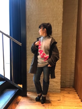 「厚底」｜「アイテム（モッズコート）」を使った、fukuchanさん（レディース・154cm）の冬コーディネート
