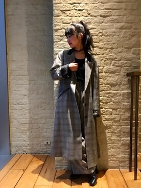 「ロングジャケット」｜「アイテム（チェスターコート）」を使った、fukuchanさん（レディース・154cm）の冬コーディネート