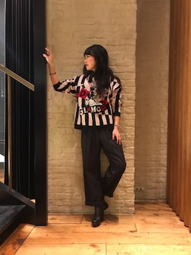 「タートル」｜「アイテム（スラックス）」を使った、fukuchanさん（レディース・154cm）の冬コーディネート