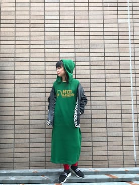 「パーカーワンピ」｜fukuchanさん（レディース・154cm）の冬コーディネート