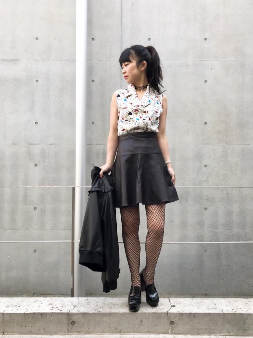 HYSTERIC GLAMOUR レザー　ロック　ミニ　ラップ　スカート　レア くらこ💙🦋のSTYLING | HYSTERIC GLAMOUR MEN | 158cm | HYSTERIC