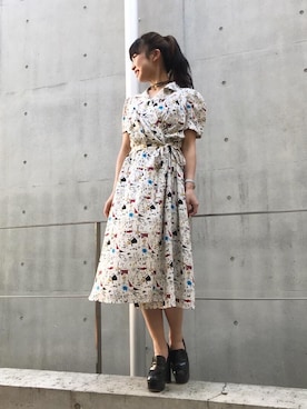 「花見」｜「アイテム（ワンピース）」を使った、fukuchanさん（レディース・154cm）の春コーディネート