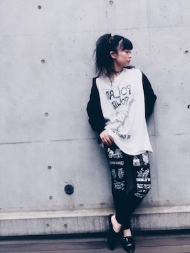 「ビックＴシャツ」｜「アイテム（ジャケット/アウター）」を使った、fukuchanさん（レディース・154cm）の夏コーディネート