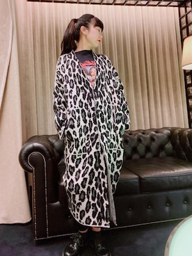 「ロングニット」｜「アイテム（ジャケット/アウター）」を使った、fukuchanさん（レディース・154cm）の冬コーディネート