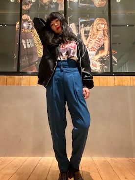 「ブルゾン」｜「アイテム（スカジャン）」を使った、fukuchanさん（レディース・154cm）の春コーディネート