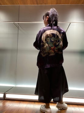 「キュロット」｜「アイテム（その他アウター）」を使った、fukuchanさん（レディース・154cm）の春コーディネート