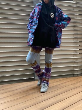 「タイダイ」｜「アイテム（ジャケット/アウター）」を使った、fukuchanさん（レディース・154cm）の春コーディネート