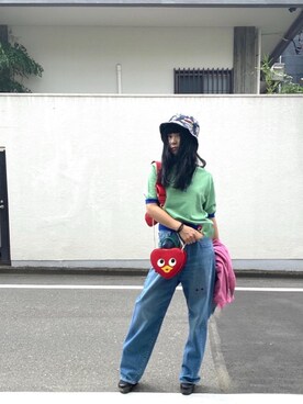 「トマトバード」｜fukuchanさん（レディース・154cm）の夏コーディネート