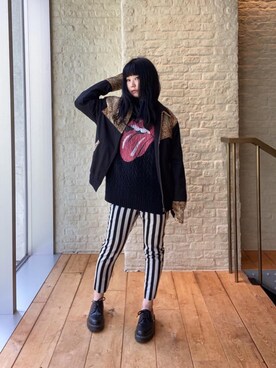 「ロックコーデ」｜「アイテム（スラックス）」を使った、fukuchanさん（レディース・154cm）の秋コーディネート