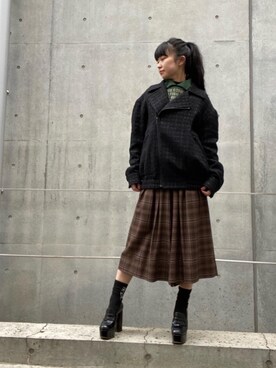 「キュロット」｜「アイテム（その他アウター）」を使った、fukuchanさん（レディース・154cm）の秋コーディネート