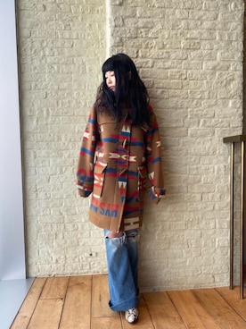 「HYSTERIC GLAMOUR（ヒステリックグラマー）のアイテム（ダッフルコート）」を使った、fukuchanさん（レディース・154cm）の秋コーディネート
