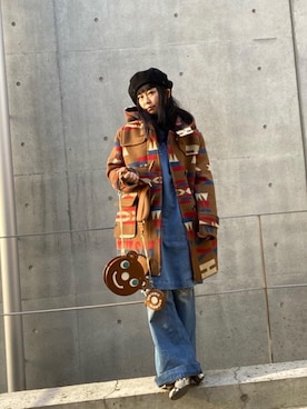 「HYSTERIC GLAMOUR（ヒステリックグラマー）のアイテム（ダッフルコート）」を使った、fukuchanさん（レディース・154cm）の秋コーディネート