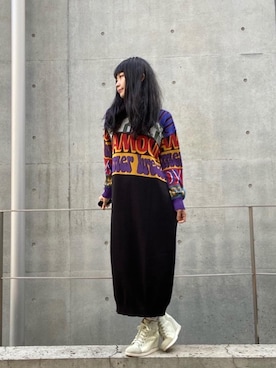 「HYSTERIC GLAMOUR（ヒステリックグラマー）のHYSTERIC INTENTION ジャガードワンピース（ワンピース）」を使った、fukuchanさん（レディース・154cm）の秋コーディネート