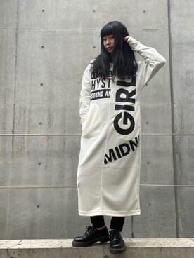 「スエット」｜「アイテム（ワンピース/ドレス）」を使った、fukuchanさん（レディース・154cm）の冬コーディネート