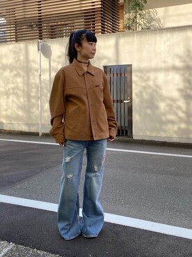 メンズのブルゾン ベージュ系 レザー 本革 コーディネート Zozotown