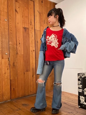 「でにむ」｜「アイテム（その他シューズ）」を使った、fukuchanさん（レディース・154cm）の春コーディネート
