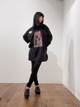 「ロックコーデ」｜「アイテム（ワンピース/ドレス）」を使った、fukuchanさん（レディース・154cm）の春コーディネート