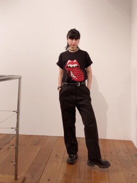 「ロックコーデ」｜「アイテム（その他シューズ）」を使った、fukuchanさん（レディース・154cm）の夏コーディネート