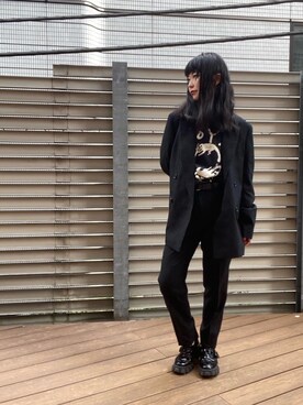 「ロックコーデ」｜「アイテム（その他アウター）」を使った、fukuchanさん（レディース・154cm）の秋コーディネート