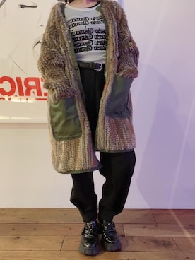 「HYSTERIC GLAMOUR（ヒステリックグラマー）のアイテム（モッズコート）」を使った、fukuchanさん（レディース・154cm）の秋コーディネート