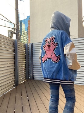 「ﾋﾞｯｸﾞｼﾙｴｯﾄ」｜「アイテム（ジャケット/アウター）」を使った、fukuchanさん（レディース・154cm）の冬コーディネート