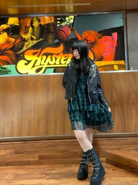 「ロックコーデ」｜「アイテム（ブルゾン）」を使った、fukuchanさん（レディース・154cm）の冬コーディネート