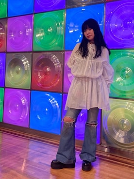 「ﾋﾞｯｸﾞｼﾙｴｯﾄ」｜「アイテム（ワンピース/ドレス）」を使った、fukuchanさん（レディース・154cm）の春コーディネート