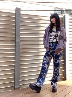 「ロンt」｜「アイテム（その他アウター）」を使った、fukuchanさん（レディース・154cm）の春コーディネート