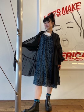 「ﾋﾞｯｸﾞｼﾙｴｯﾄ」｜「アイテム（ワンピース/ドレス）」を使った、fukuchanさん（レディース・154cm）の夏コーディネート