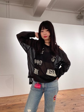 「ロンt」｜「アイテム（アクセサリー）」を使った、fukuchanさん（レディース・154cm）の秋コーディネート