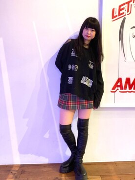 「ロックコーデ」｜「アイテム（アクセサリー）」を使った、fukuchanさん（レディース・154cm）の秋コーディネート