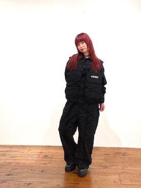 「HYSTERIC GLAMOUR（ヒステリックグラマー）のアイテム（サロペット/オーバーオール）」を使った、fukuchanさん（レディース・154cm）の秋コーディネート