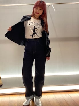 「シャツ 」｜「アイテム（ブーツ）」を使った、fukuchanさん（レディース・154cm）の秋コーディネート