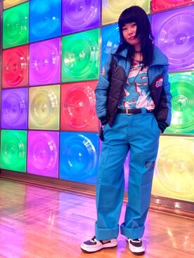 「ロンt」｜「アイテム（ジャケット/アウター）」を使った、fukuchanさん（レディース・154cm）の冬コーディネート