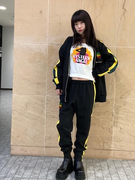 「らふこーで」｜「アイテム（ジャージ）」を使った、fukuchanさん（レディース・154cm）の春コーディネート
