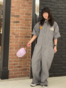 「HYSTERIC GLAMOUR（ヒステリックグラマー）のアイテム（サロペット/オーバーオール）」を使った、fukuchanさん（レディース・154cm）の春コーディネート