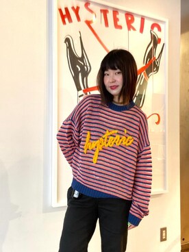 HYSTERIC LOGO刺繍 セーターを使った人気ファッションコーディネート