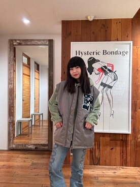 HYS ROCKワッペン オーバーサイズベストを使った人気ファッション