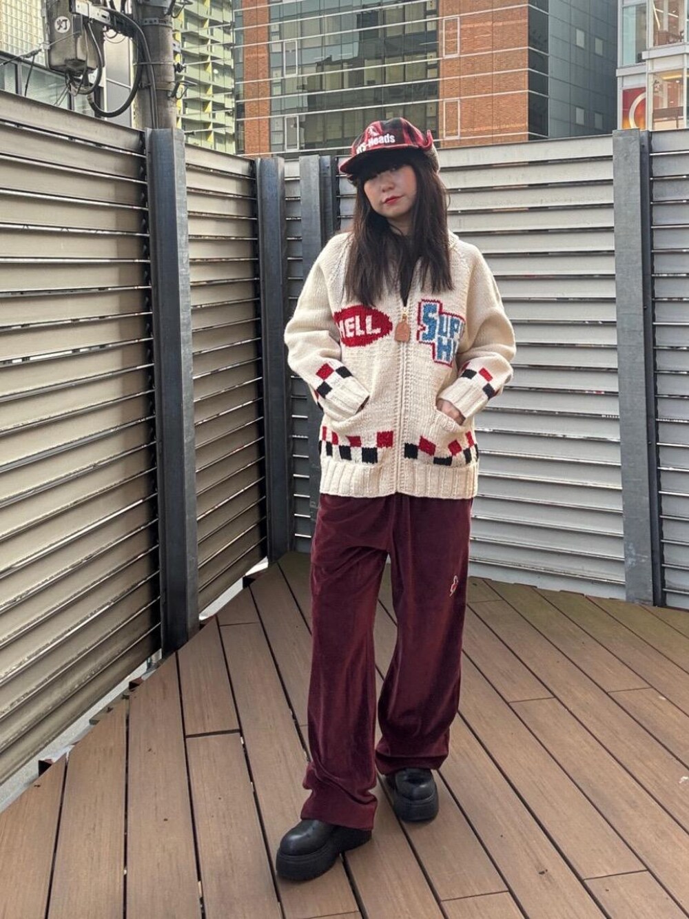 ヒステリックグラマー　HYS-HEADS刺繍 フライトキャップ HYSTERIC GLAMOUR（ヒステリックグラマー）の「HYS-HEADS刺繍