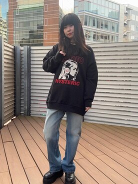 「でにむ」｜「アイテム（スウェット）」を使った、fukuchanさん（レディース・154cm）の冬コーディネート