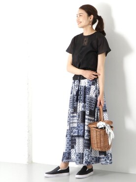 「RODE SKO」｜「アイテム（スリッポン）」を使った、RODE SKO ONLINE STOREさん（レディース・164cm）の夏コーディネート