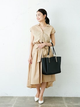 「URBAN RESEARCH Sonny Label（アーバンリサーチサニーレーベル）のアイテム（シャツワンピース）」を使った、RODE SKO ONLINE STOREさん（レディース・164cm）の夏コーディネート