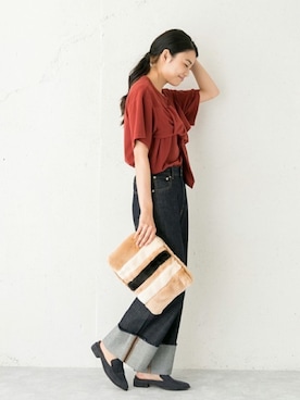 「RODE SKO（ロデスコ）のアイテム（クラッチバッグ）」を使った、RODE SKO ONLINE STOREさん（レディース・164cm）の夏コーディネート