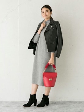 「URBAN RESEARCH（アーバンリサーチ）のアイテム（ライダースジャケット）」を使った、RODE SKO ONLINE STOREさん（レディース・164cm）の秋コーディネート