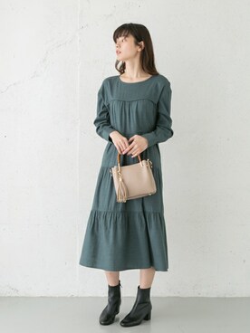 「RODE SKO（ロデスコ）のJUANITA ポケットプチ2WAYトート（トートバッグ）」を使った、RODE SKO ONLINE STOREさん（レディース・165cm）の冬コーディネート