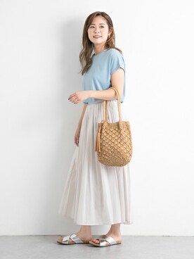 「RODE SKO（ロデスコ）のMARIA タッセルペーパーショルダー（ショルダーバッグ）」を使った、RODE SKO ONLINE STOREさん（レディース・163cm）の夏コーディネート