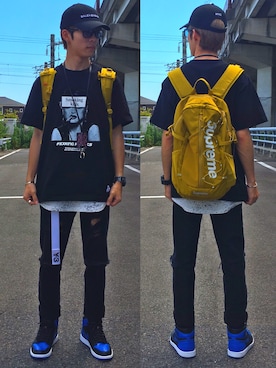 Supreme のバックパック/リュック（イエロー系）を使ったメンズ人気 