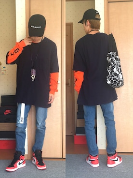 「MARCELO BURLON（マルセロ・バーロン）のアイテム（アクセサリー）」を使った、ユダイさん（メンズ・173cm）の秋コーディネート