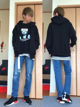 「WEGO（ウィゴー）のWEGO/スラブワッフルラウンドロングタンクトップ（タンクトップ）」を使った、ユダイさん（メンズ・173cm）の秋コーディネート